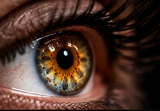 Close-up of a naturally patterned iris